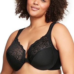 GLAMORISE Women's black Wonderwire Front-Closure underwire Bra style 1245 NWOT